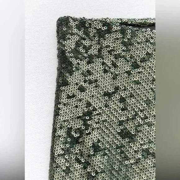 ZARA SEQUIN MIDI SKIRT GREEN NWT - Picture 4 of 7